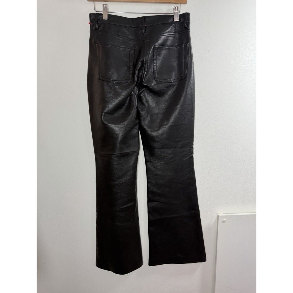 Wilfred Women’s Black Leather Flared Dress Pants Flat Front Pockets Size 6 - Picture 12 of 15